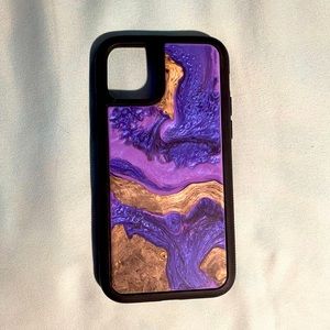Purple Blue Carved Brand IPhone 11 Pro Phone Case
